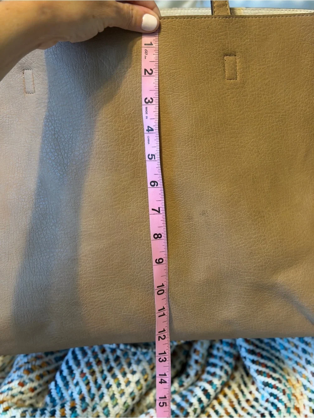 Free People Slouchy Vegan Tote Bag NWT Beige Tan